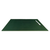 Dark Green 17 x 12 Leatherette Square Corner Placemat w/ White Stitching